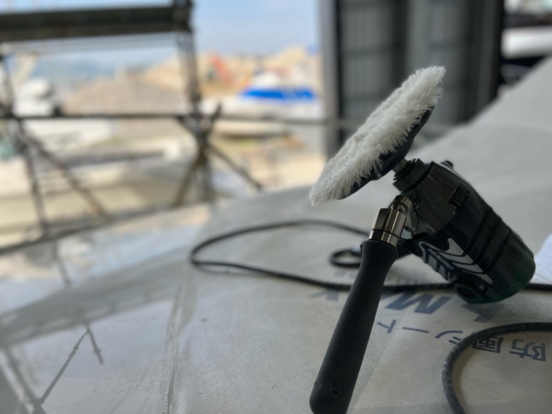 オーシャンヨット40全塗装. 磨き編